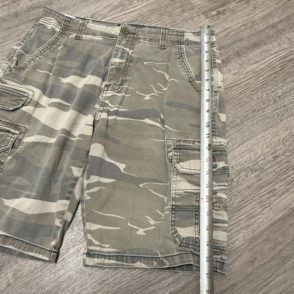 Iron Co Mens Y2K Camo Cargo Shorts Size 32 Text Mud Camo 1435620S Green Brown - Picture 9 of 11